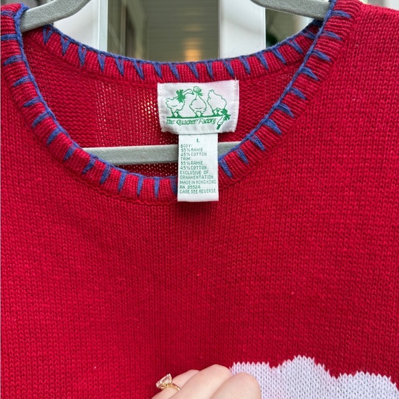 Vintage Boat Nautical Sailing Lighthouse Embroidered Knit Sweater Dress Large - Picture 3 of 5